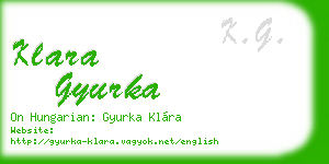 klara gyurka business card